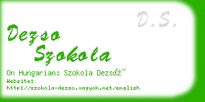 dezso szokola business card